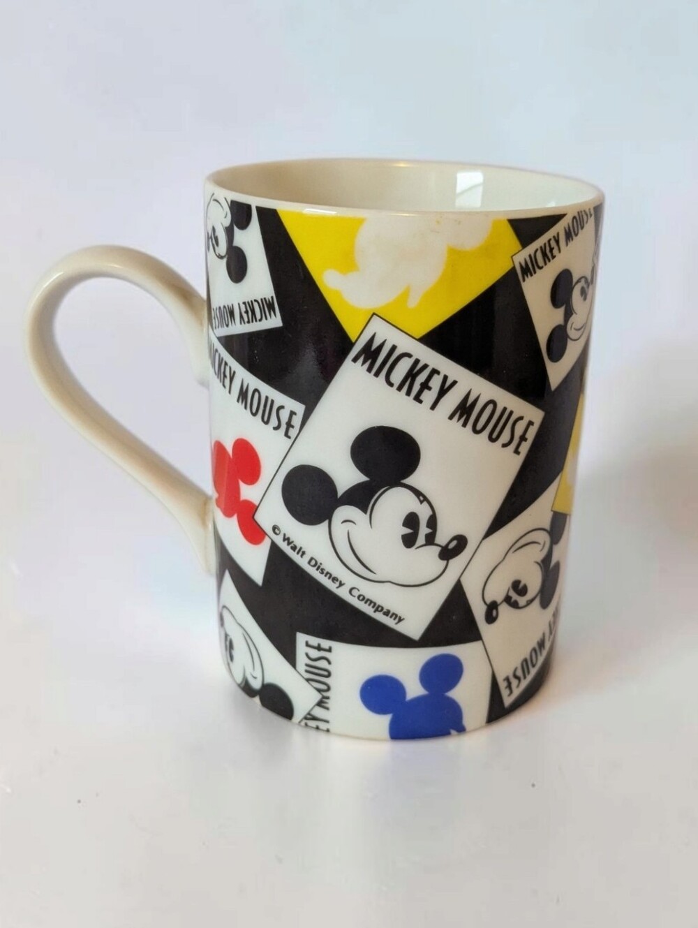 Disney Mickey Mouse Collage Ceramic Coffee Mug Retro Sketch 12 oz Vintage